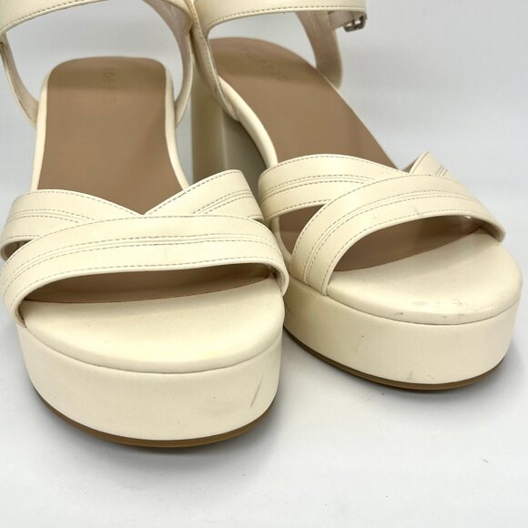 Torrid Cream Ankle Strap Chunky Heels - Size 8WW - Picture 2 of 9